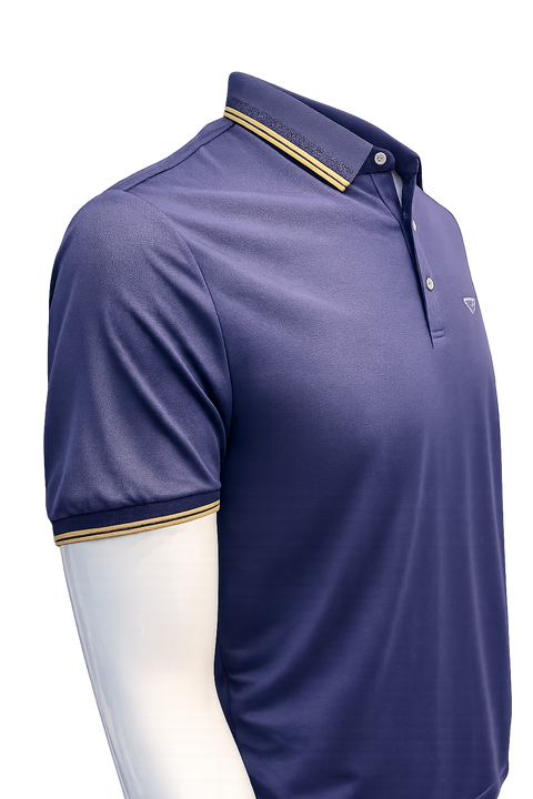 Imported Navy Blue Premium Polo Shirt with Contrast Collar