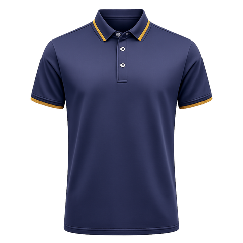 Imported Navy Blue Premium Polo Shirt with Contrast Collar