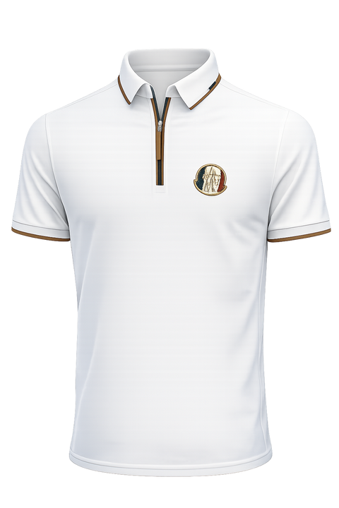 Premium White Zip-Collar Polo Shirt – Imported Fabric