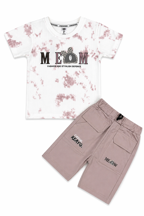 “Casual Summer Vibes – Kids Printed T-Shirt & Shorts Set”