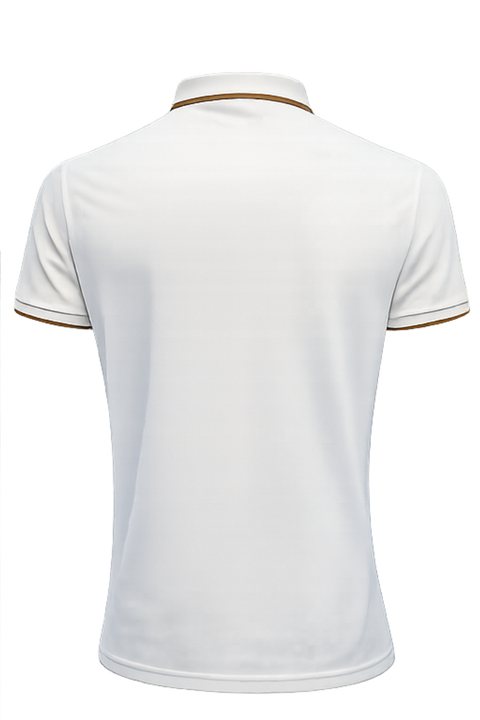 Premium White Zip-Collar Polo Shirt – Imported Fabric