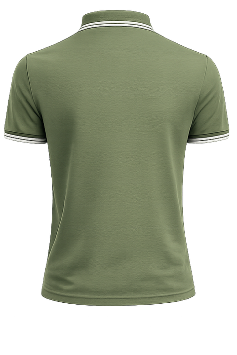 Imported Olive Green Premium Polo Shirt with Contrast Collar
