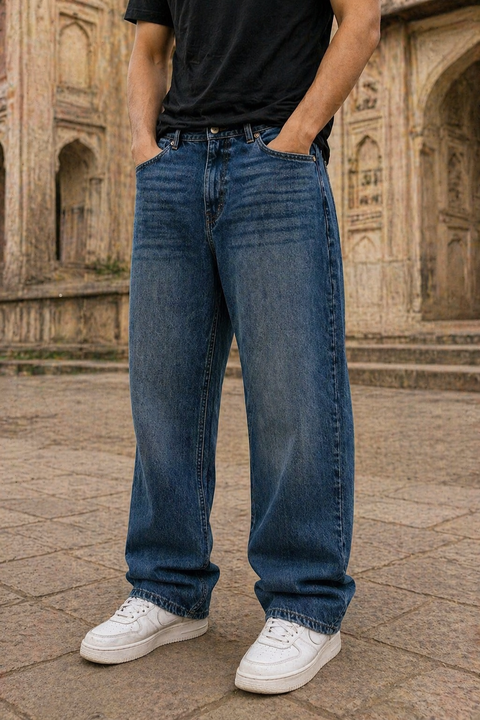 Premium Blue Baggy Jeans – Casual & Modern Style