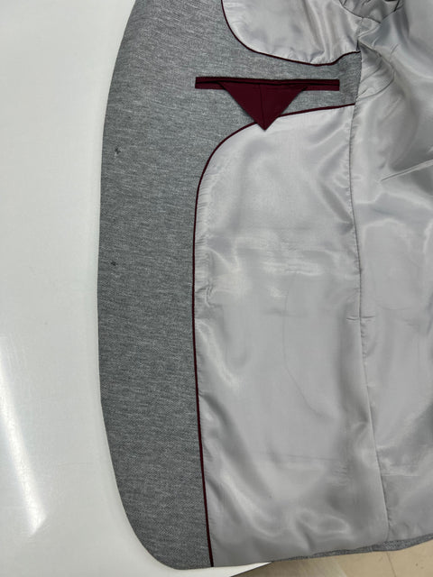 Men’s Premium Textured Grey Blazer – Elegant Slim Fit