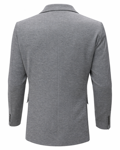 Men’s Premium Textured Grey Blazer – Elegant Slim Fit