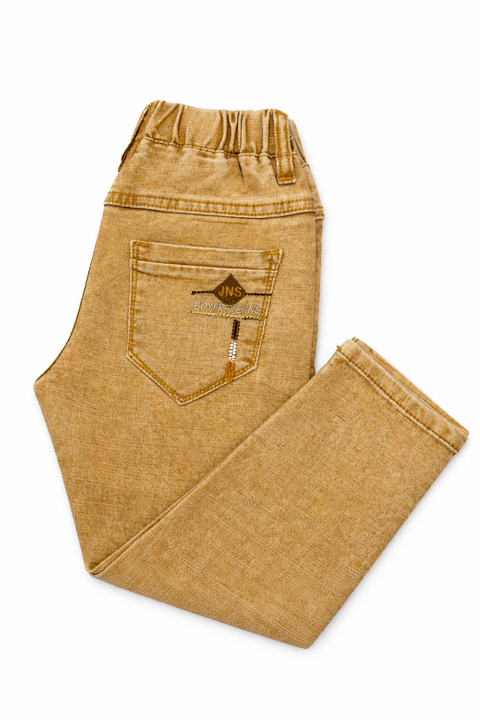 Kids Denim Brown Jeans – Imported, Soft & Wrinkle-Free