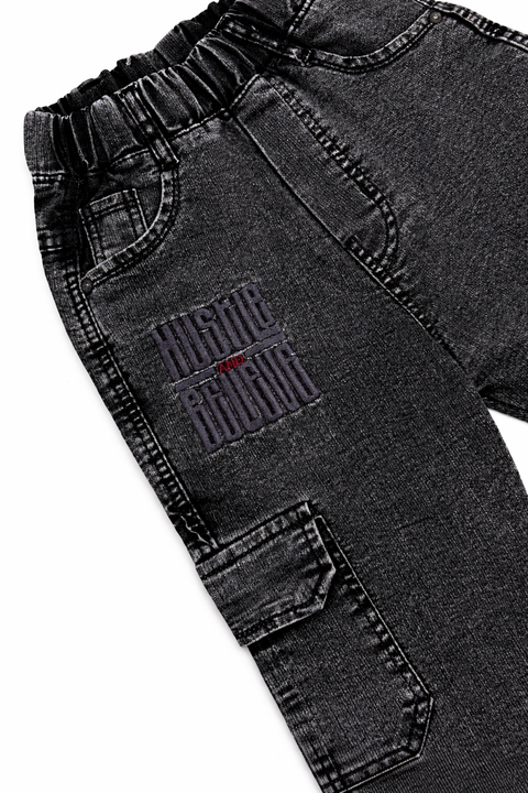 Kids Denim Dark Grey Jeans – Imported, Soft & Wrinkle-Free