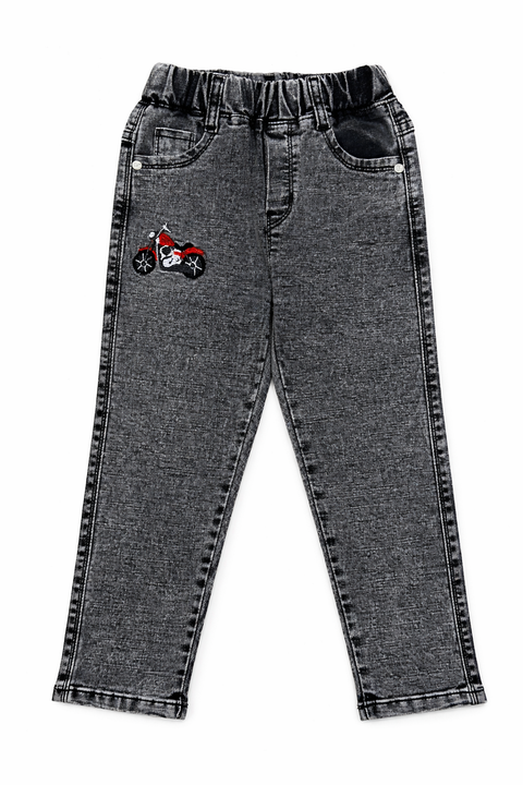 Boys Dark Grey Denim Jeans – Imported, Soft & Wrinkle-Free