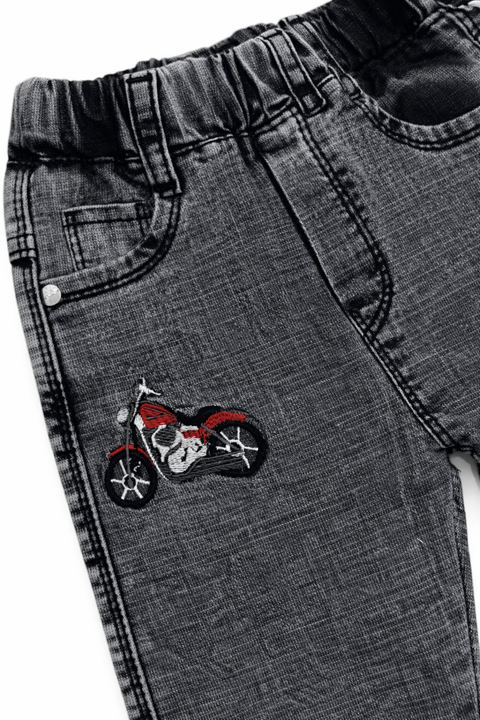 Boys Dark Grey Denim Jeans – Imported, Soft & Wrinkle-Free