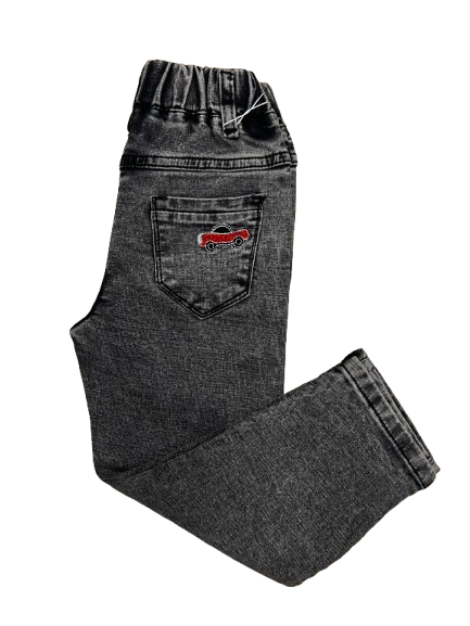 Boys Dark Grey Denim Jeans – Imported, Soft & Wrinkle-Free