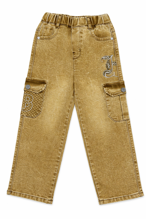 Kids Denim Mustard Jeans – Imported, Soft & Wrinkle-Free