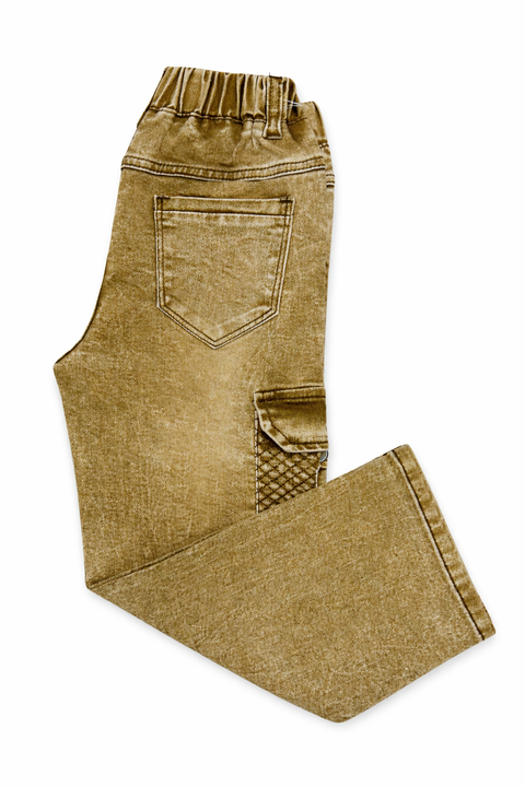 Kids Denim Mustard Jeans – Imported, Soft & Wrinkle-Free