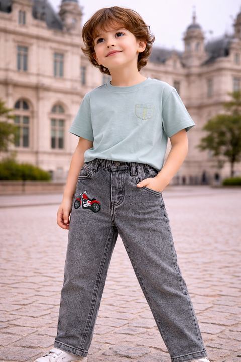 Boys Grey Drift Denim Jeans – Imported, Soft & Wrinkle-Free