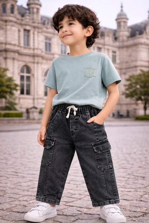 Kids  Denim Dark Grey Jeans – Imported, Soft & Wrinkle-Free