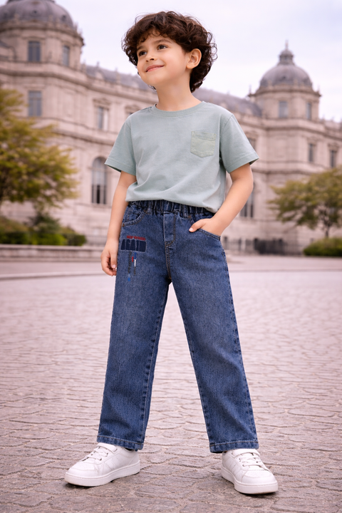 Kids Denim Medium blue Jeans – Imported, Soft & Wrinkle-Free
