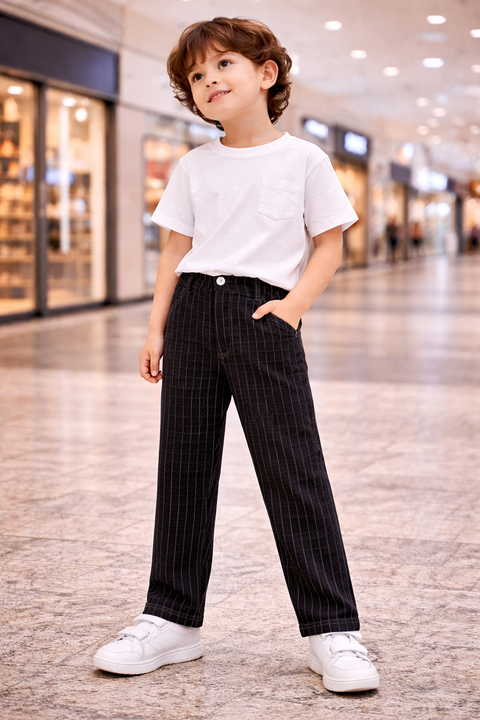 Kids Black Denim Jeans – Imported, Soft & Wrinkle-Free
