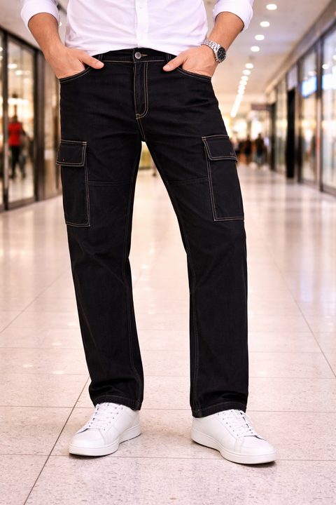 Premium Black  Cotton Jeans 6 pocket – Casual & Modern Style