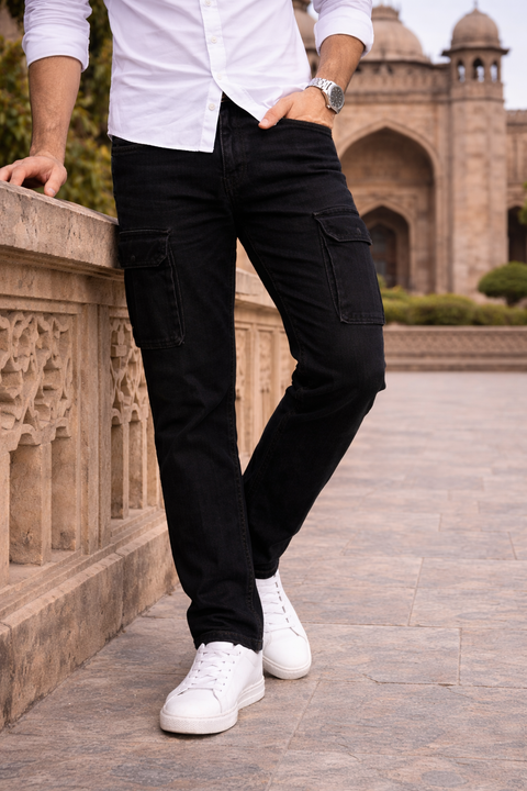 Premium 6 Pocket Regular Black Jeans – Casual & Modern Style