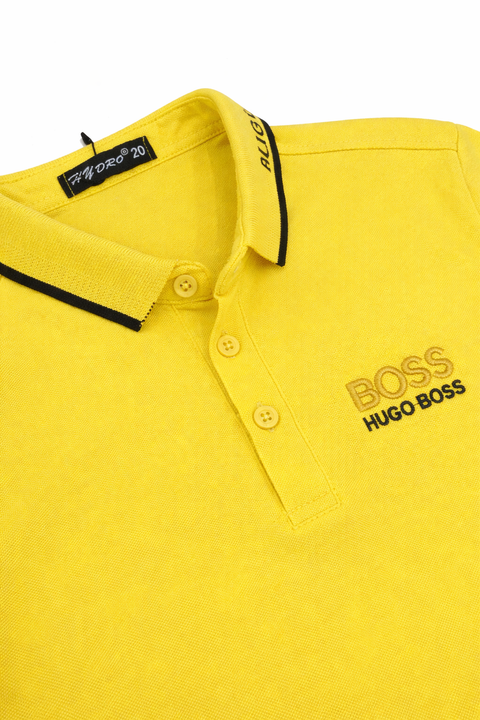 Premium Kids Yellow Polo Shirt by Hugo Boss