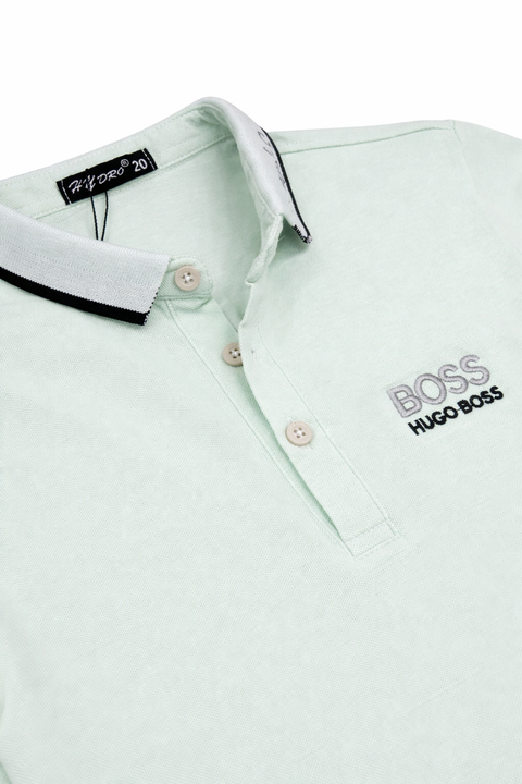 Premium Kids Mint Green Polo Shirt by Hugo Boss