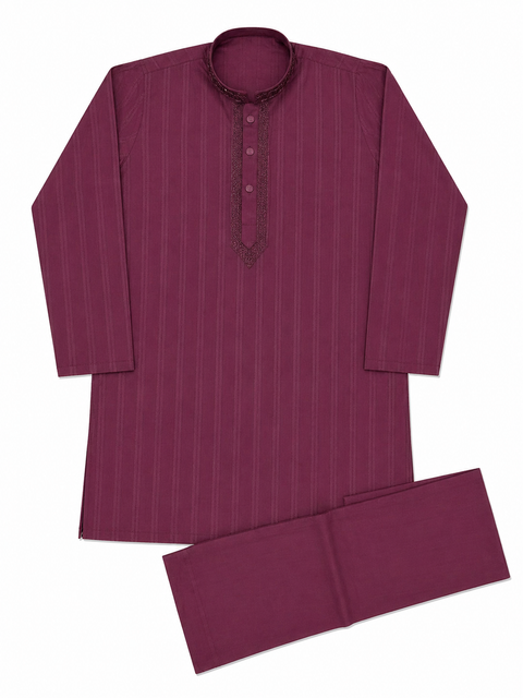 Boys Textured Kurta Pajama – Premium Embroidered Festive Wear