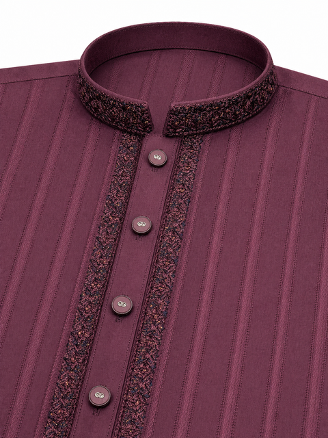 Boys Textured Kurta Pajama – Premium Embroidered Festive Wear