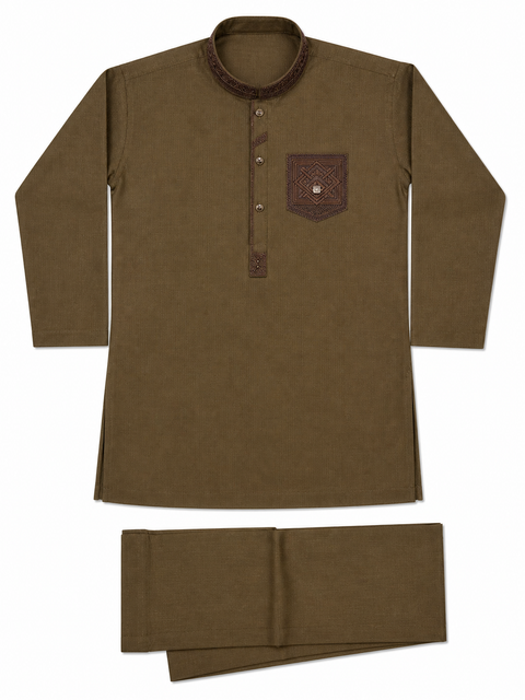 Brown Kurta Pajama for Kids – Premium Traditional Wear