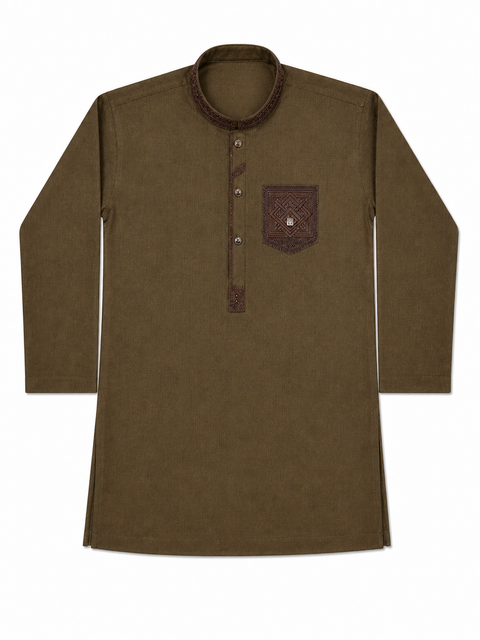 Brown Kurta Pajama for Kids – Premium Traditional Wear