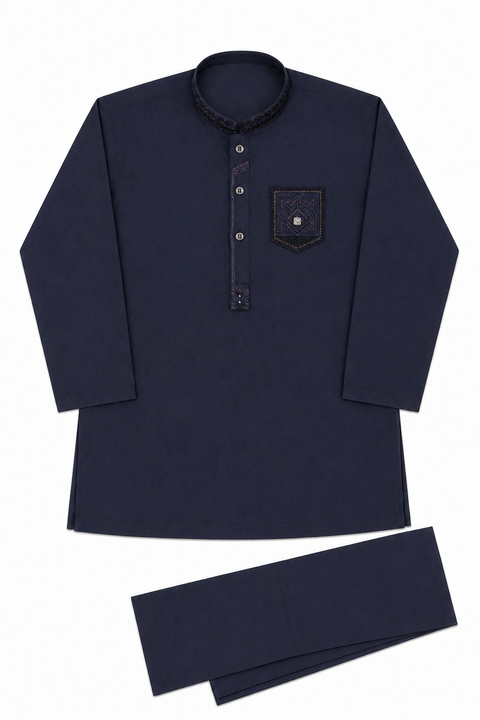 Boys Embroidered Kurta Pajama – Classic Festive Wear