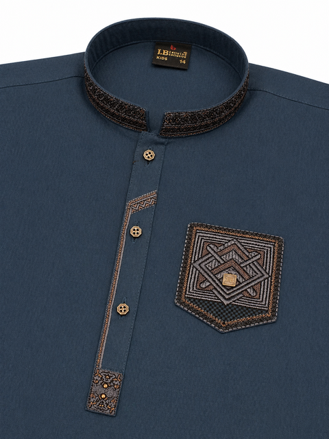 Boys Embroidered Kurta Pajama – Classic Festive Wear