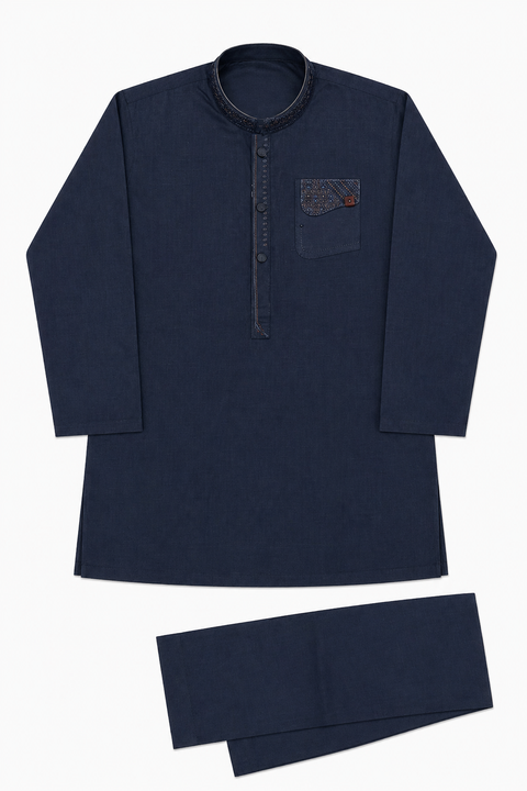 Boys Embroidered Kurta Pajama – Elegant Festive Collection