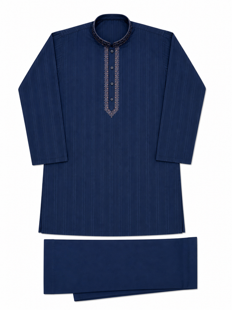 Navy Blue Kurta Pajama for Men – Embroidered Premium Ethnic Wear