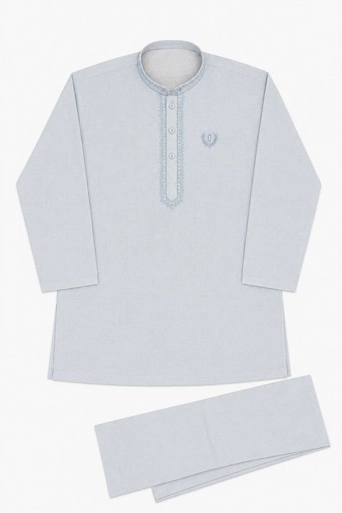 Premium Light Blue Kurta Pajama with Fine Embroidery