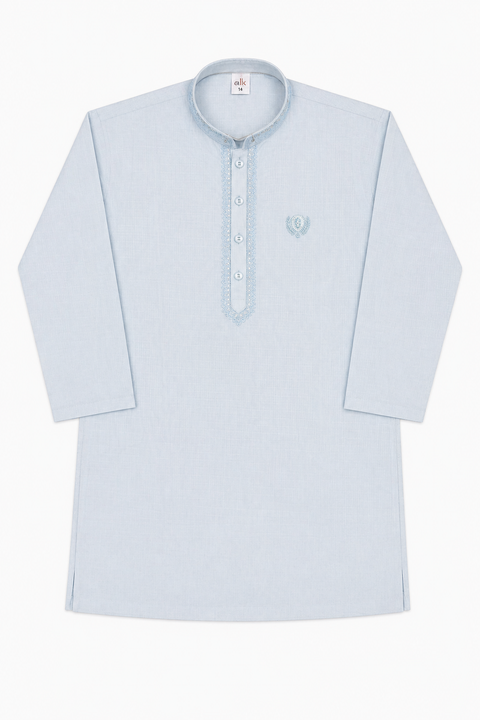 Premium Light Blue Kurta Pajama with Fine Embroidery