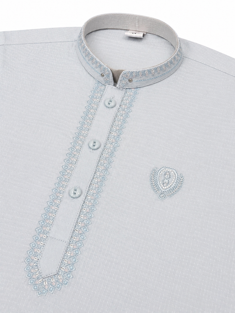 Premium Light Blue Kurta Pajama with Fine Embroidery