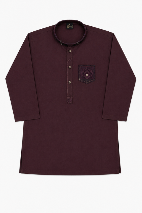Royal Wearz Maroon Classic Embroidered Kurta Pajama