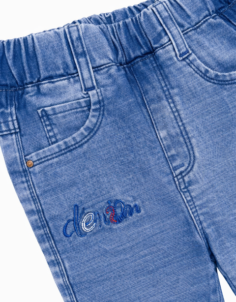 Boys Blue Denim Shorts with Print – Comfortable Summer Wear