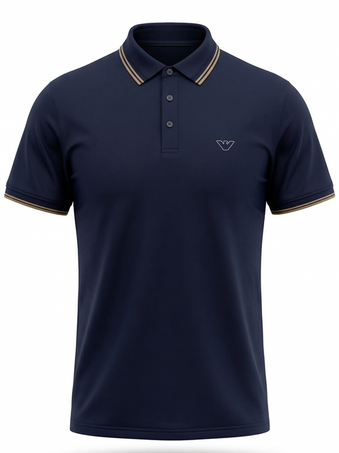 Imported Premium Blue Polo Shirt with Contrast Collar
