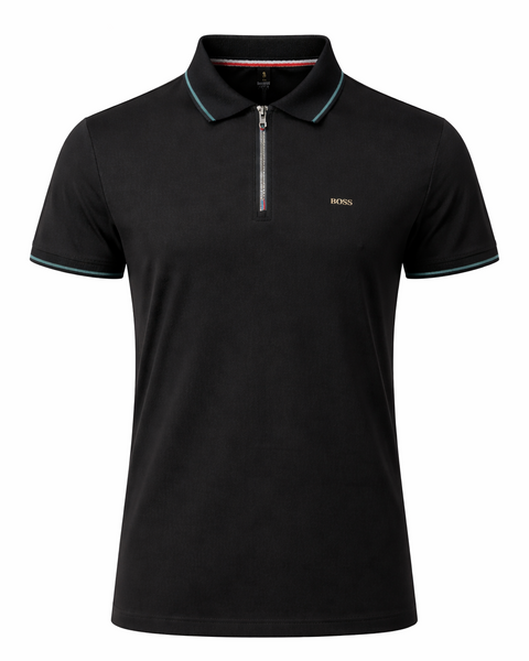 Imported Premium Black Polo Shirt with Contrast Collar