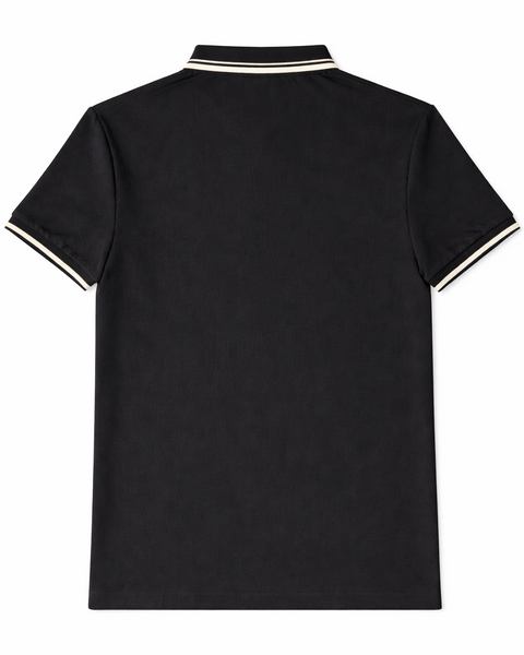 Imported Premium Black Polo Shirt with Contrast Collar