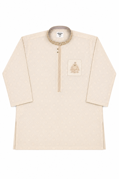 Elegant Cream Kurta Pajama – Kids Festive Wear
