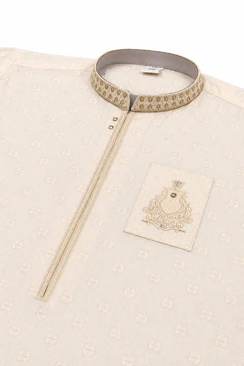Elegant Cream Kurta Pajama – Kids Festive Wear