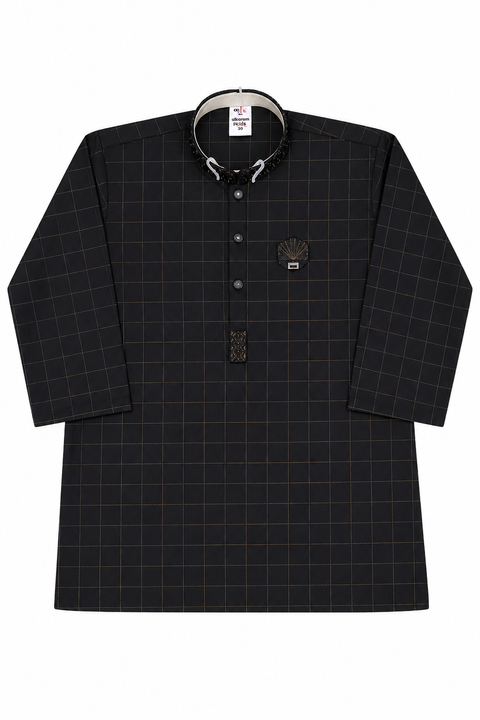 Elegant Black Kurta Set for Kids – Classic Eastern Style