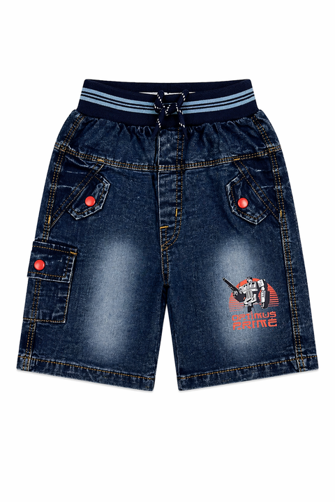 Boys Transformers 3-Piece Outfit Set – Check Shirt, Graphic Tee & Denim Shorts