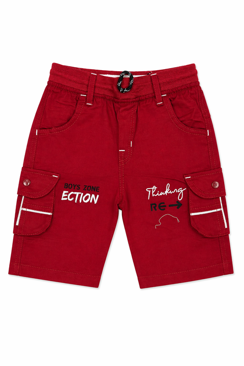 Boys Light Mint Green Shirt, Graphic Tee & Red Cargo Shorts 3-Piece Summer Outfit Set