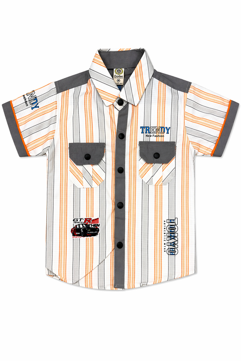 Boys Trendy Striped Shirt & Denim Shorts 3-Piece Summer Outfit Set