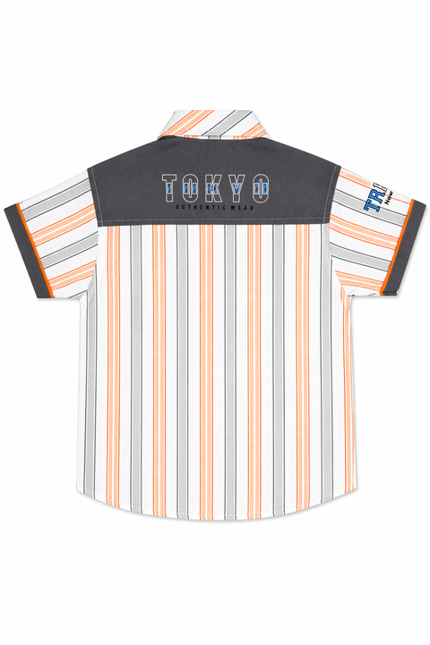 Boys Trendy Striped Shirt & Denim Shorts 3-Piece Summer Outfit Set