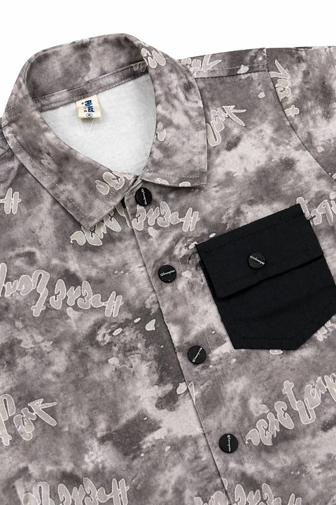 Boys “Think You!” Printed Shirt & Shorts 3-Piece Casual Summer Set
