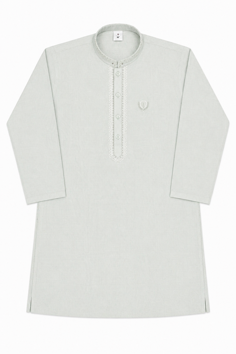 Elegant Light Grey Kurta Pajama for Kids – Classic Festive Wear