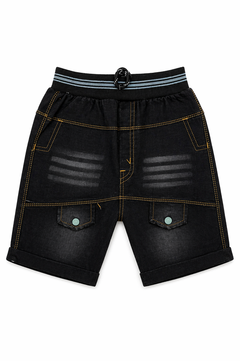 Boys Trendy Teal T-Shirt & Dark Denim Shorts Set – Summer Outfit